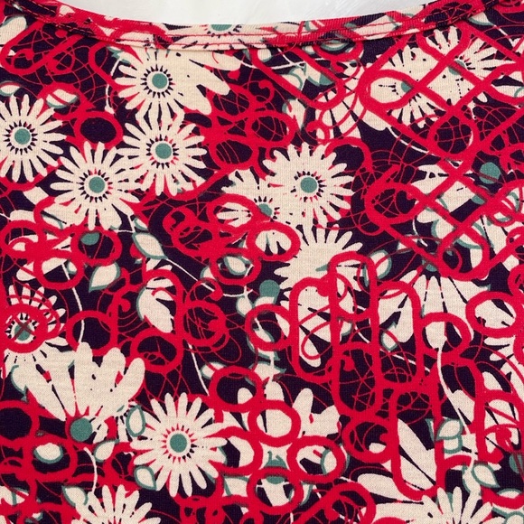 LulaRoe Geometric  & Floral Printed Perfect T High Low Top-#0226 - Picture 8 of 12